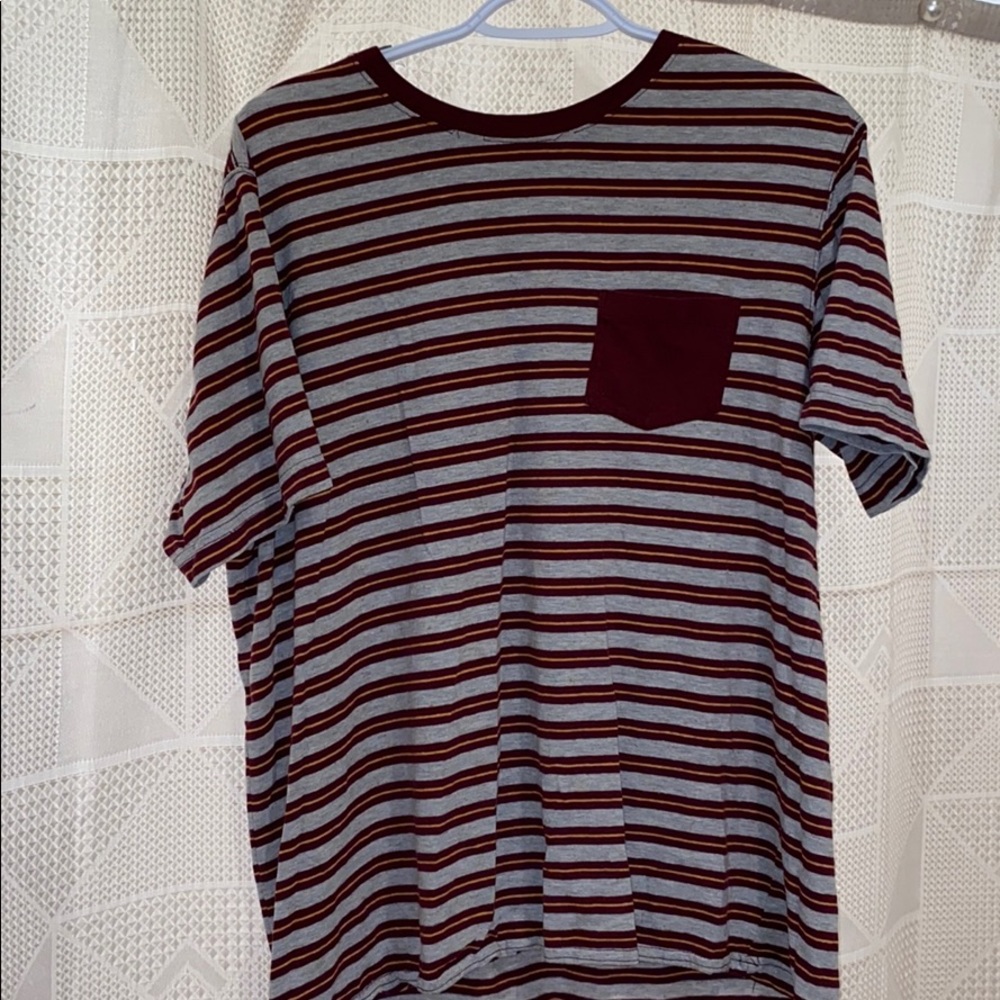 Red and Grey Stripped Shirt